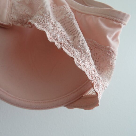 NATORI Bliss Perfection Unlined Underwired Lace Bra in Rose Beige - Size 36DD - Picture 11 of 14